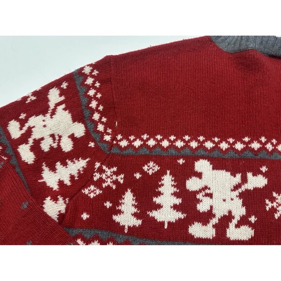 Vintage 2000s Y2K Disney Store Mickey Mouse Fair Isle Christmas Sweater Large - Picture 7 of 7